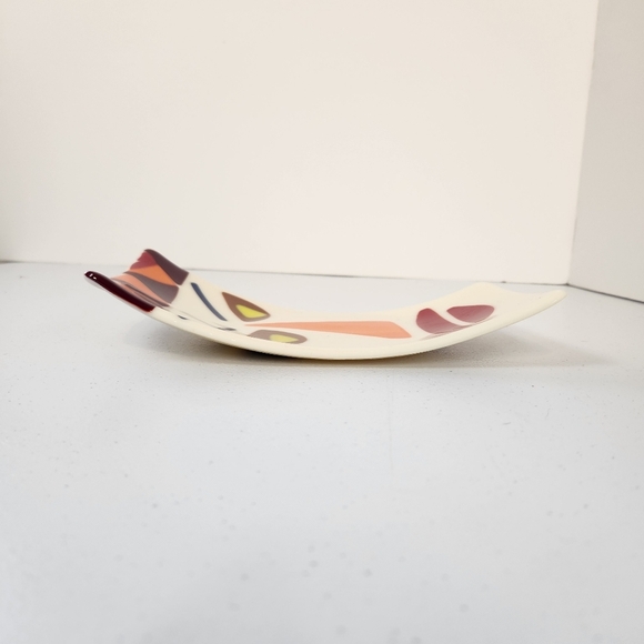 Abstract Angry Face Ceramic Art Artisan Trinket Dish Funky Home Decor Orange - Picture 4 of 9